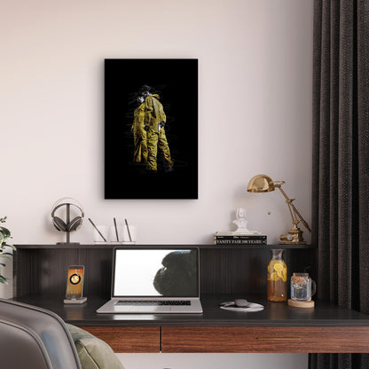 Gritty Yellow Hazmat Scribble 60x90cm Metal Print Ready to Hang