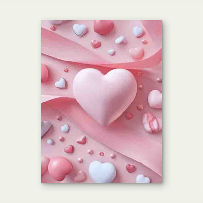 Pink Ribbon Screensaver, Romantic Design 60x90cm Metal Print Ready to Hang