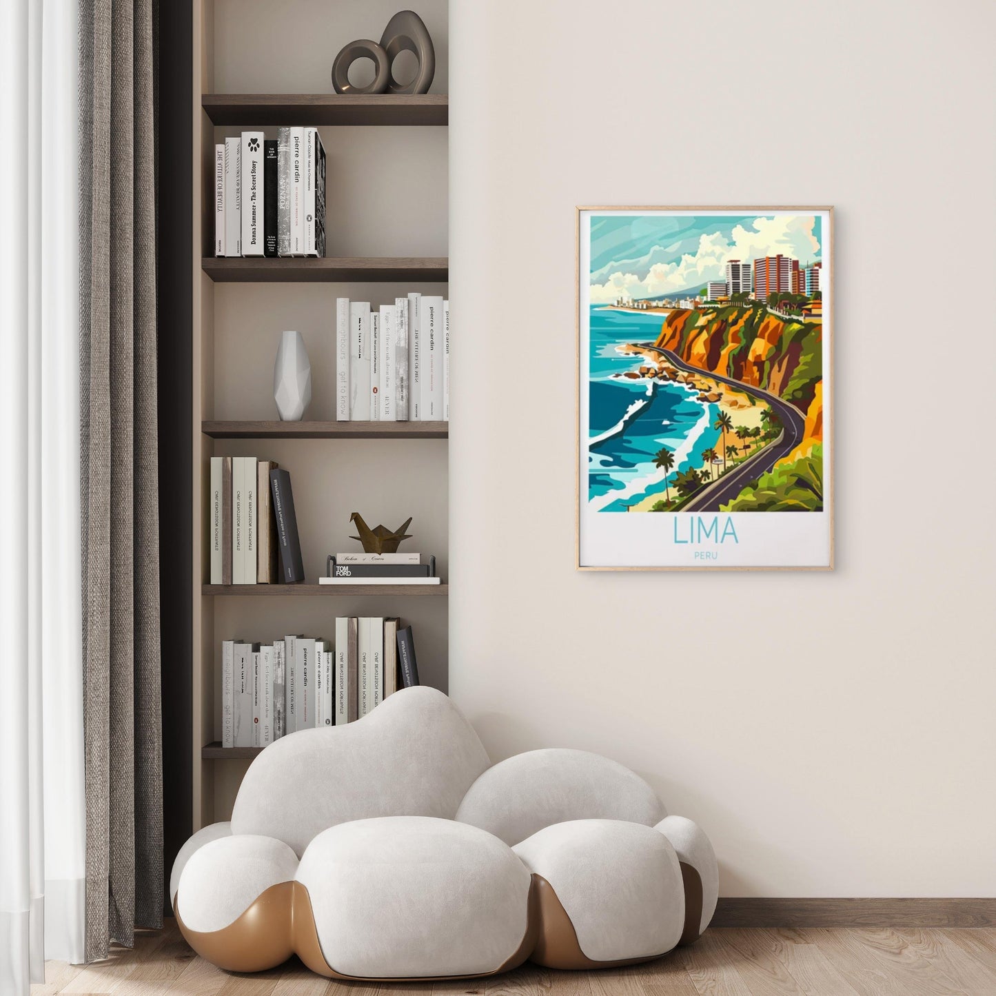 Lima Peru, Beach, Roads & Buildings Art Travel Poster Print Wall Art