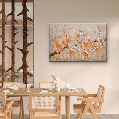 Orange Flower Branch Painting Wall Art Decor 100% Australian Made