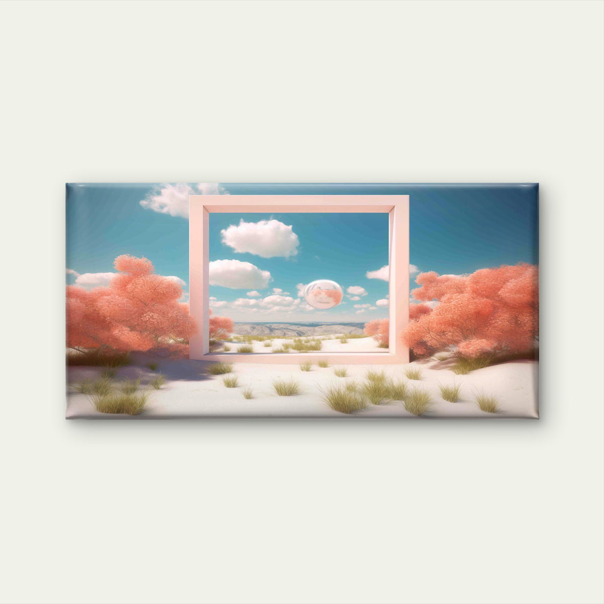 Pastel Horizon Frame Wall Art Canvas Office Home Room Framed 120x60cm