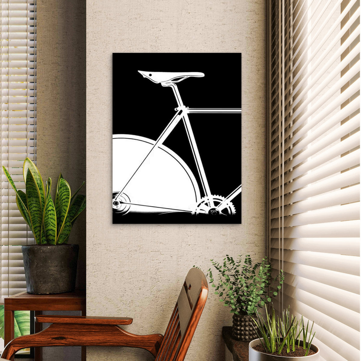 Retro Bike Design 40x60cm Metal Print Ready to Hang
