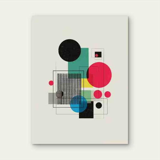 Bauhaus Exhibition Abstract Geometric 60x90cm Metal Print Ready to Hang