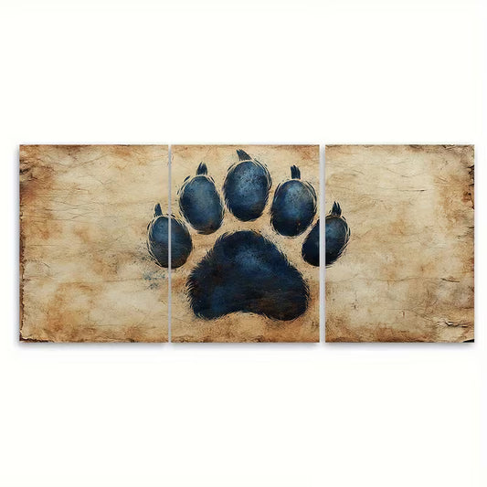 3pcs Animal Paw Cat Dog Lovers Metal Print Ready to Hang Art