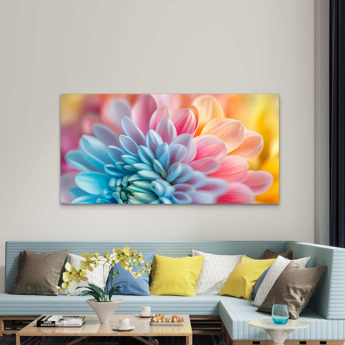 Colorful Flower Bloom Wall Art Canvas Office Home Room Framed 120x60cm