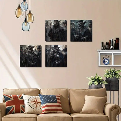 4pcs Gentlema Picture Artwork  Wall Art Canvas Framed