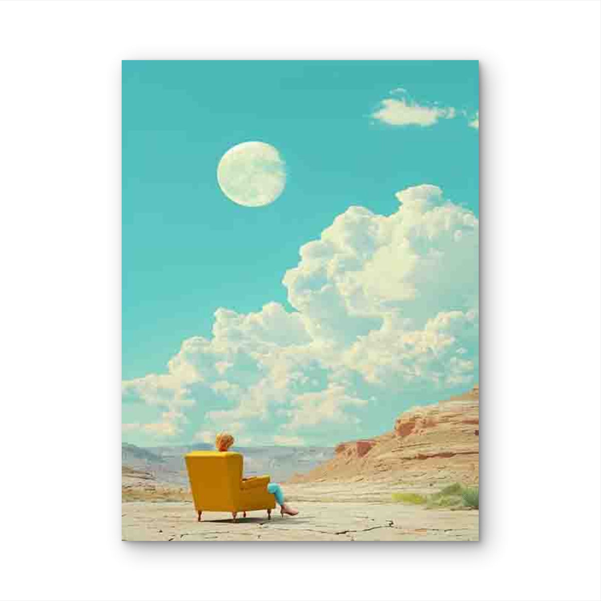 Minimalist and Surrealistic Photo of a Woman 40x60cm Metal Print Ready to Hang