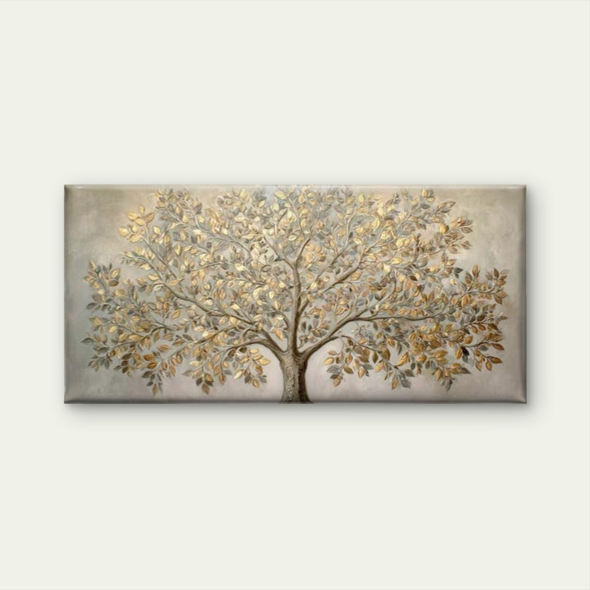 Elegant Metallic Tree Wall Art Canvas Office Home Room Framed 120x60cm