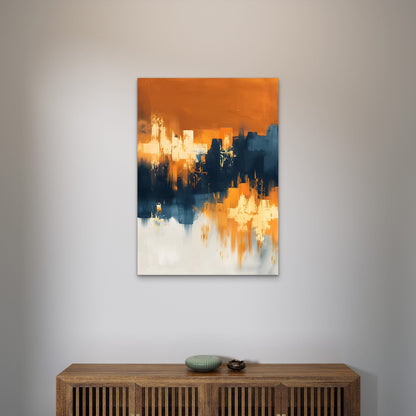 Navy Gold Palette Abstract Stroke 40x60cm Metal Print Ready to Hang