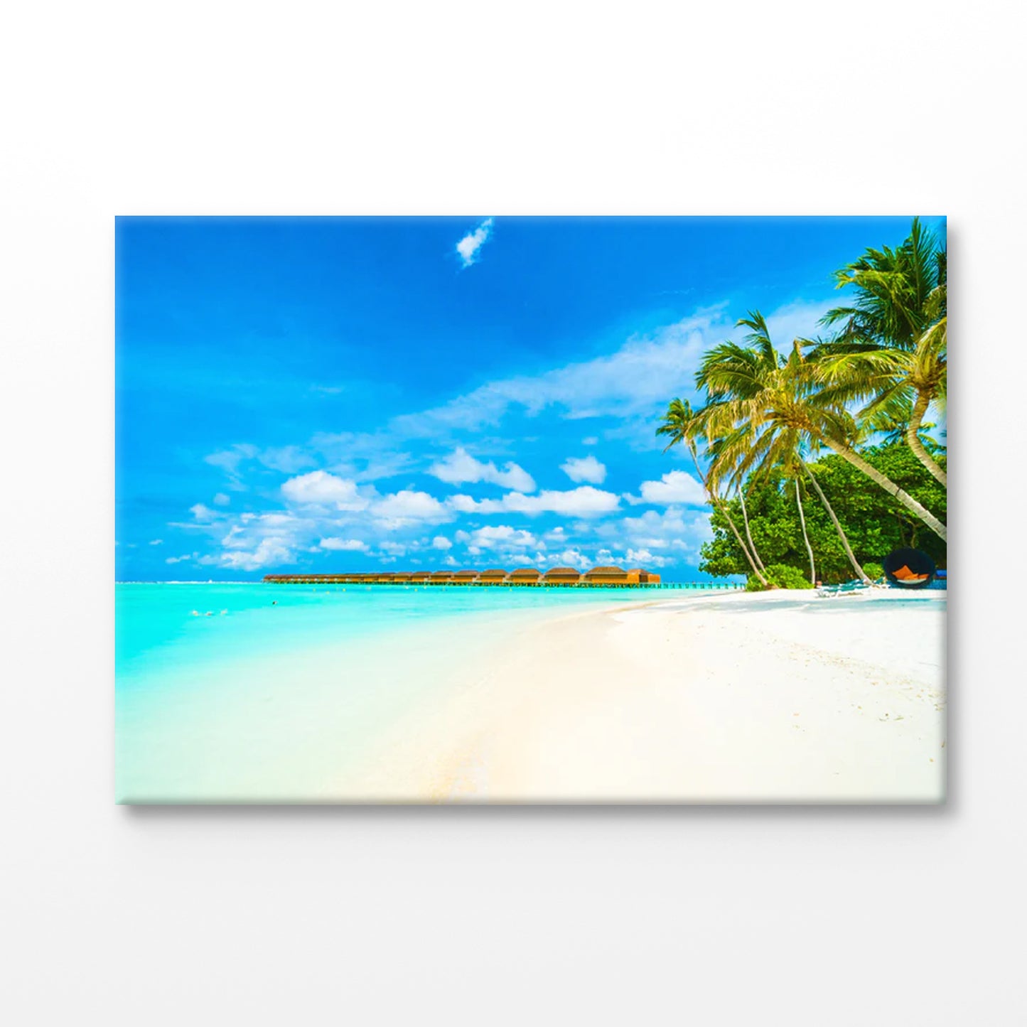 Bella Home Maldives Island With Palms Tree Print Canvas Ready to hang