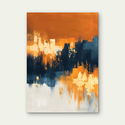 Navy Gold Palette Abstract Stroke 40x60cm Metal Print Ready to Hang