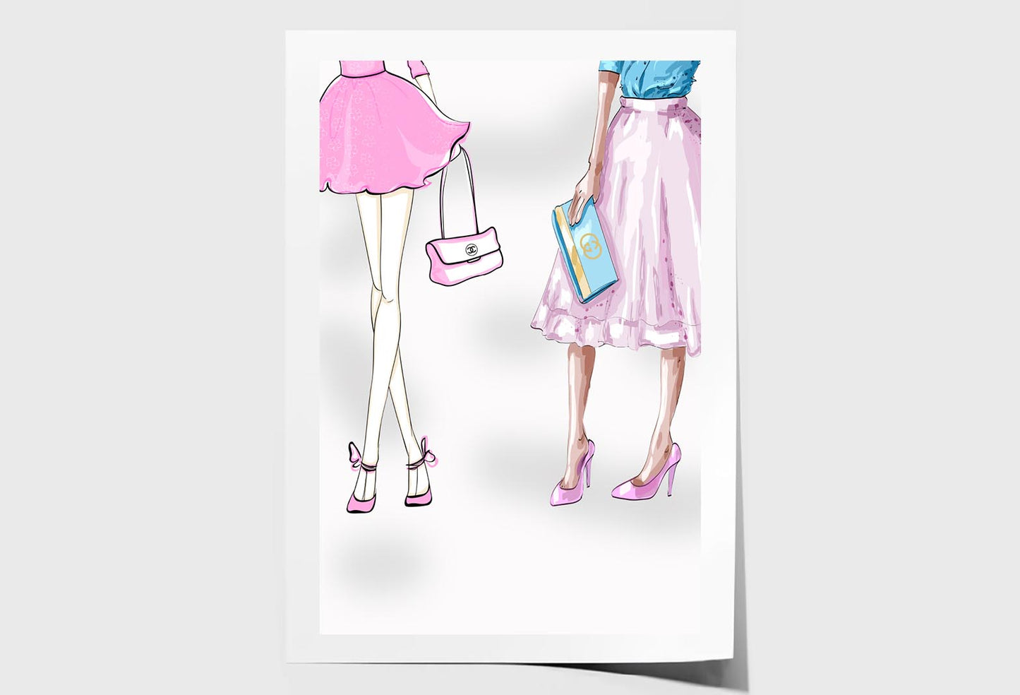 Modern Pink Ladies Fashion Art Wall Art Limited Edition High Quality Print Unframed Roll Canvas None