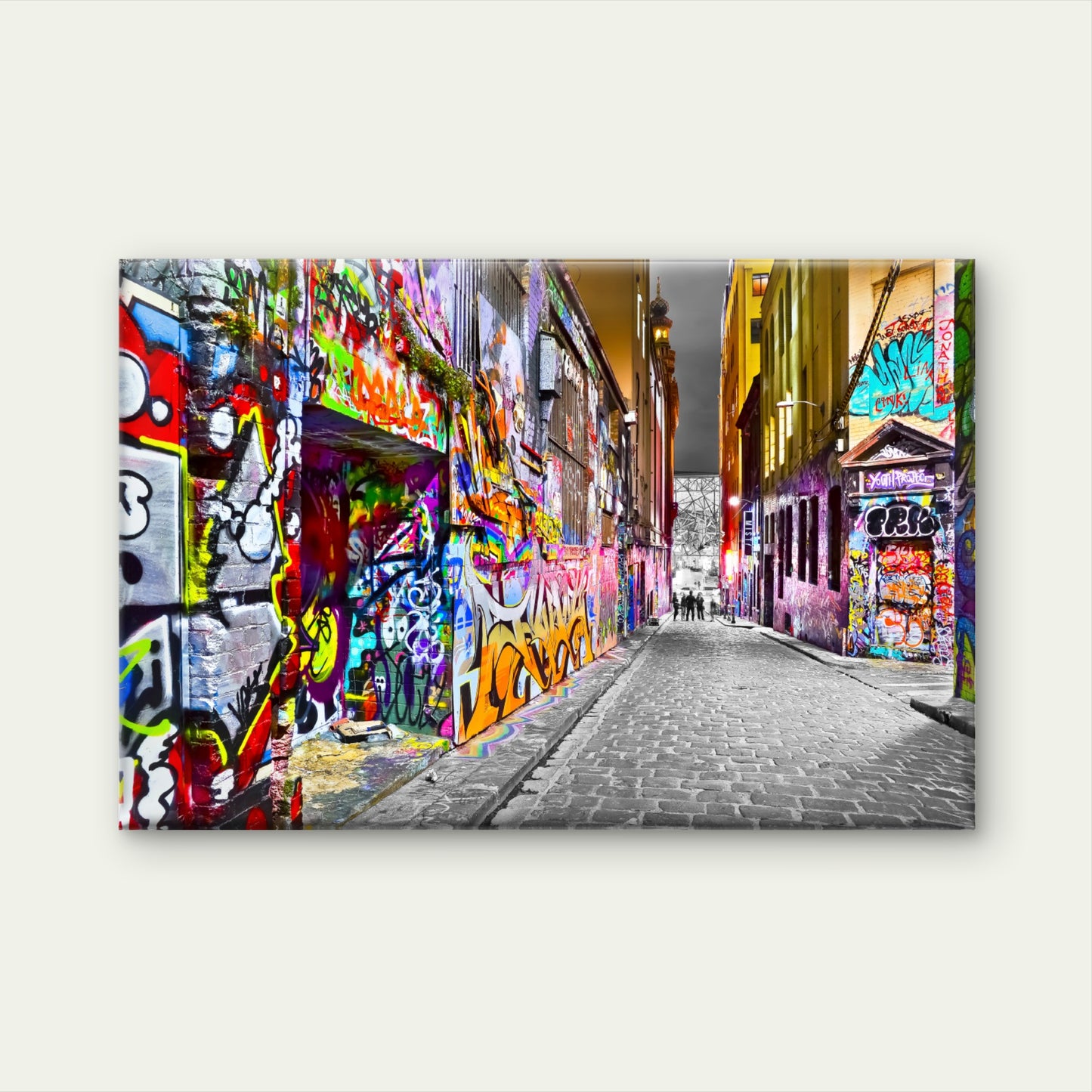Modern Graffiti Night Street Painting Wall Art Decor 100% Australian Made