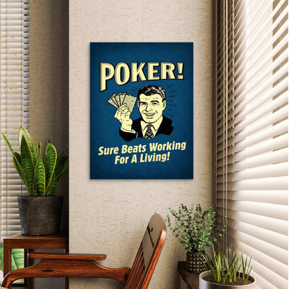 Poker Fun Artwork 40x60cm Metal Print Ready to Hang