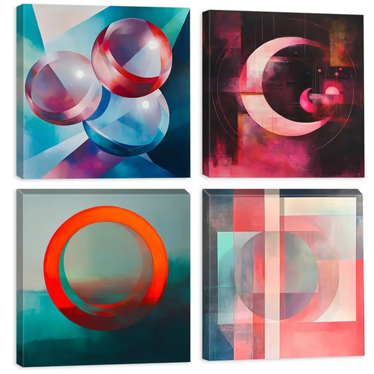 4pcs Contemporary Design  Geometric GC   Wall Art Canvas Framed
