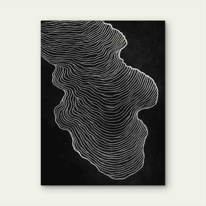 Abstract Wave Lines 60x90cm Metal Print Ready to Hang