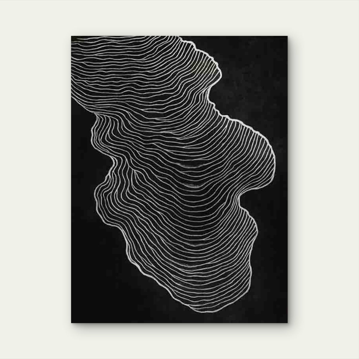 Abstract Wave Lines 40x60cm Metal Print Ready to Hang
