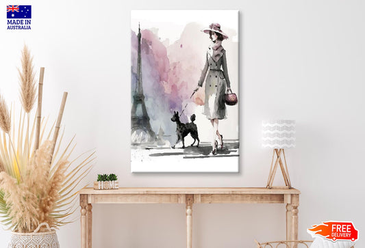 Fashion Boss Lady with Her Puppy Wall Art Limited Edition High Quality Print
