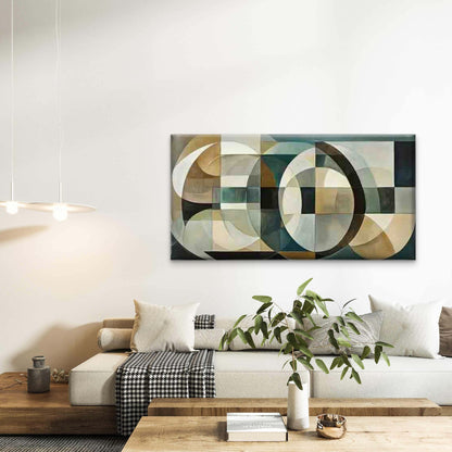 Abstract Geometric Design Wall Art Canvas Office Home Room Framed 120x60cm