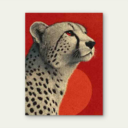 Cheetah Artwork 60x90cm Metal Print Ready to Hang