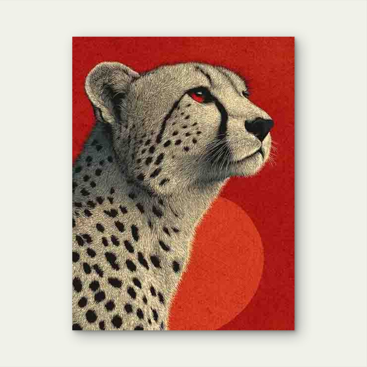 Cheetah Artwork Metal Print Ready to Hang