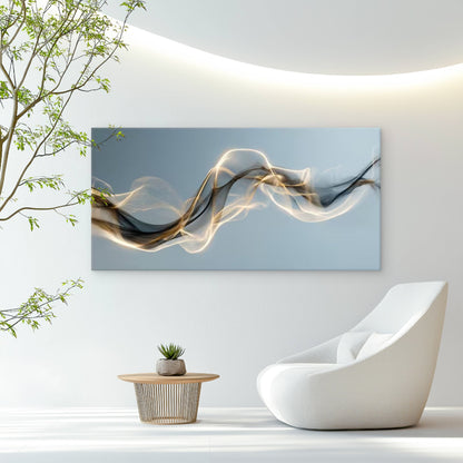 White Grey Blue Beige Gradient Wall Art Canvas Office Home Room Framed 120x60cm