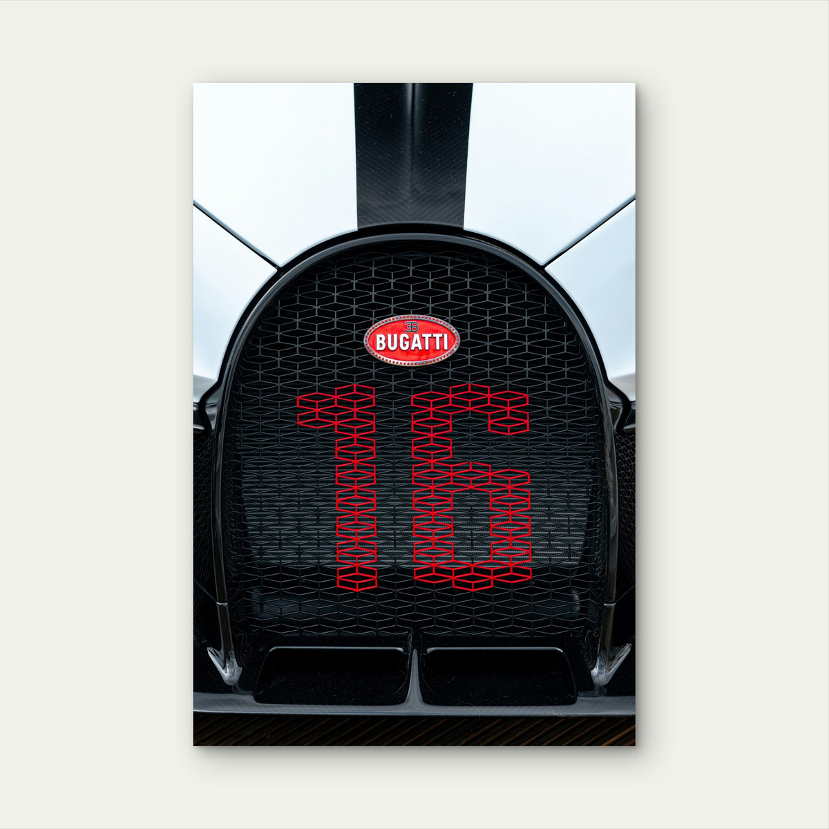 Bugatti Chiron Pur Sport Front Grille 40x60cm Metal Print Ready to Hang