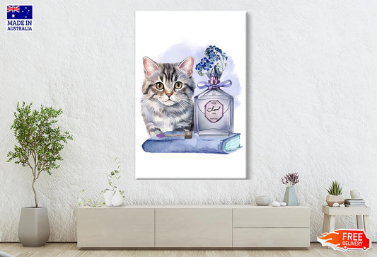 Blue Perfume, Cat Wall Art Limited Edition High Quality Print