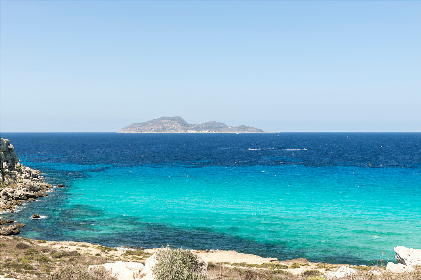 Favignana Island Beach With Ocean Print 100% Australian Made