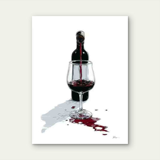 Humorous Wine Artwork 60x90cm Metal Print Ready to Hang