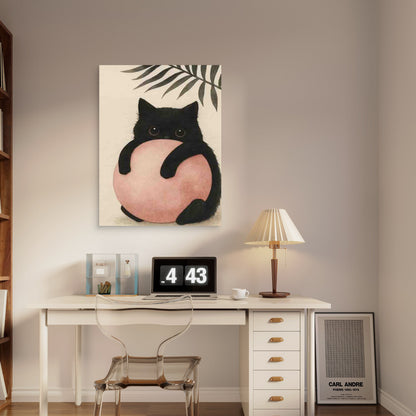 Cute Black Cat 40x60cm Metal Print Ready to Hang