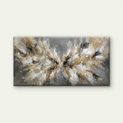 Abstract Beige, Black, White, Wall Art Canvas Office Home Room Framed 120x60cm