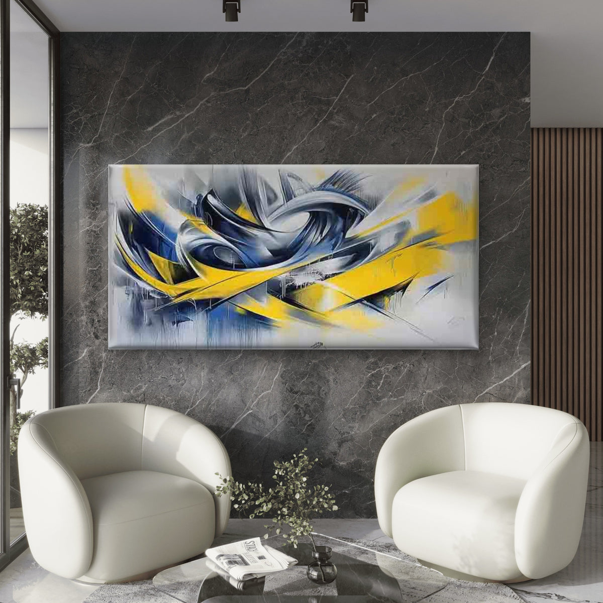 Dynamic Abstract Art Wall Art Canvas Office Home Room Framed 120x60cm