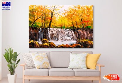 Autumn Colors of Oirase River Oil Painting Wall Art Limited Edition High Quality Print