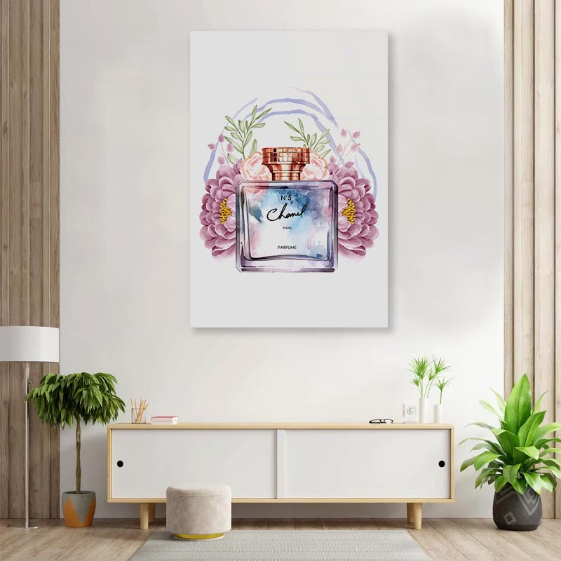 Blue Purple Perfume 3D Design Acrylic Glass Print Tempered Glass Wall Art 100% Made in Australia Ready to Hang