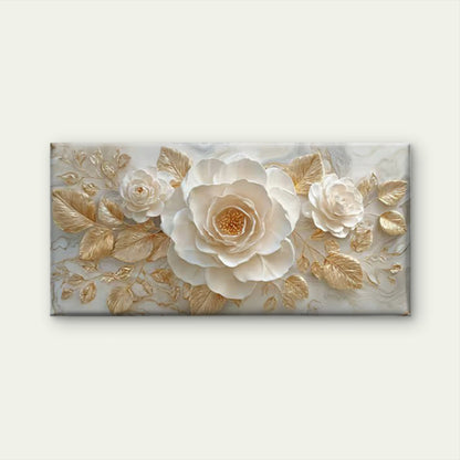 Golden Leaf Botanical Wall Art Canvas Office Home Room Framed 120x60cm