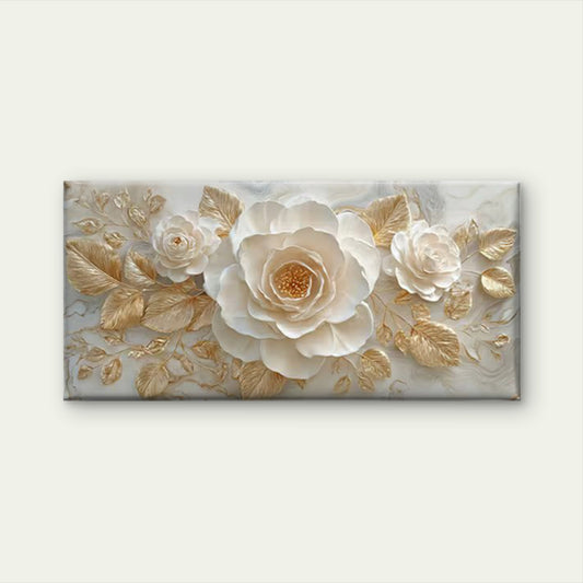 Golden Leaf Botanical Wall Art Canvas Office Home Room Framed 120x60cm