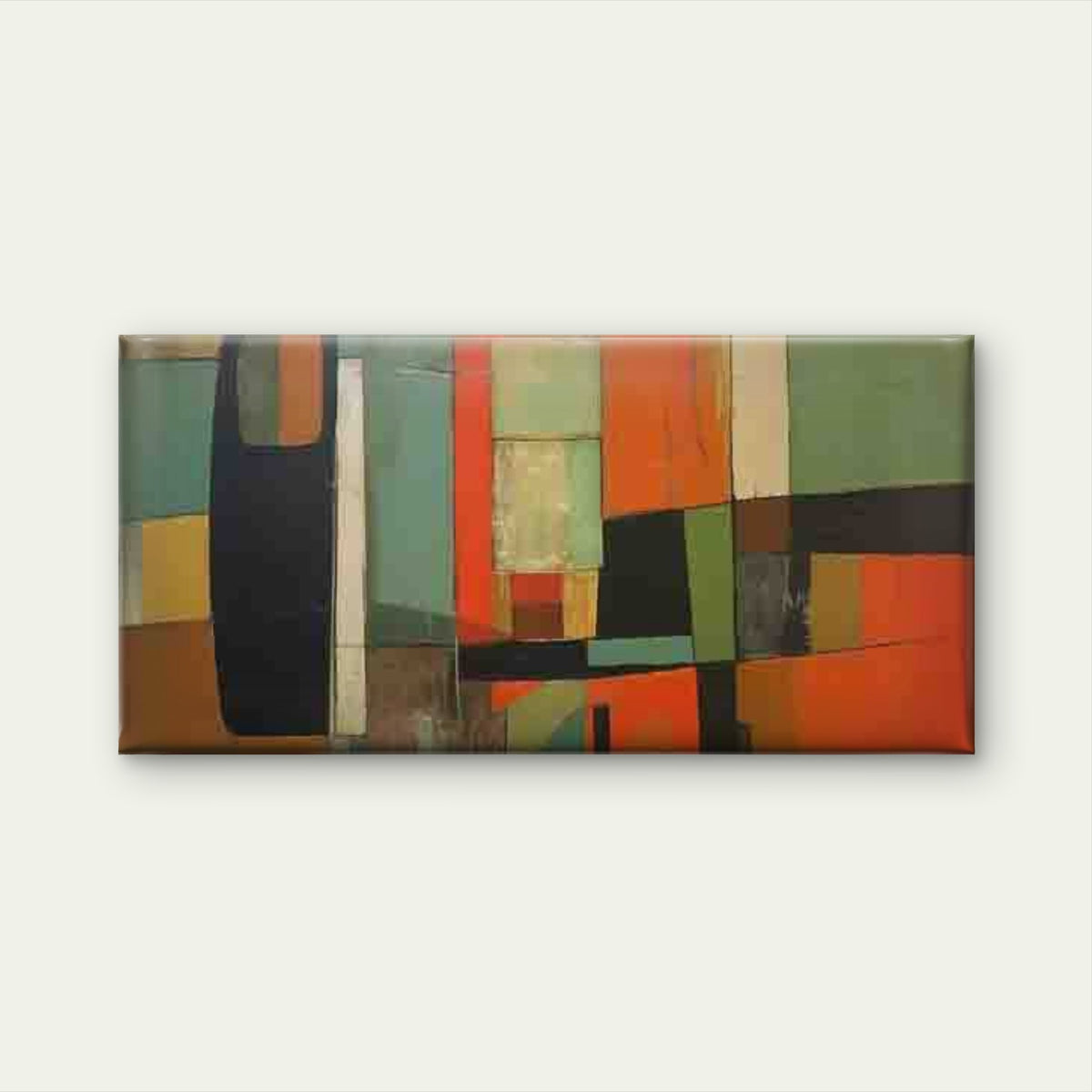 Geometric Abstract Color Blocks Wall Art Canvas Office Home Room Framed 120x60cm