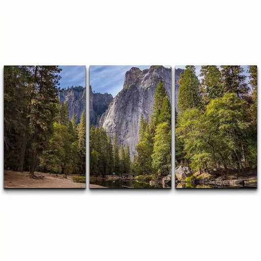 3pcs Majestic Natural Landscape Triptych Metal Print Ready to Hang Art