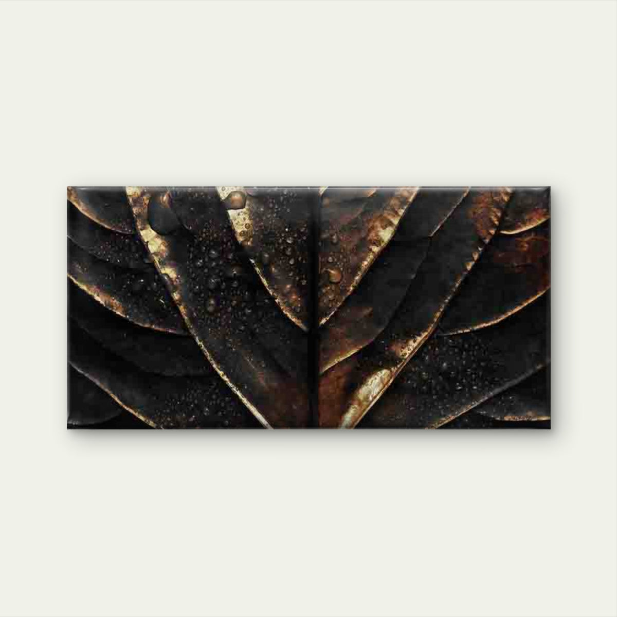 Dark Golden Marble-like Leaf Wall Art Canvas Office Home Room Framed 120x60cm
