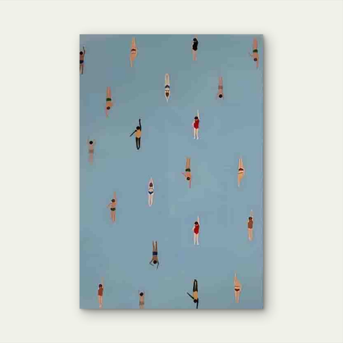Abstract Swimmers 60x90cm Metal Print Ready to Hang