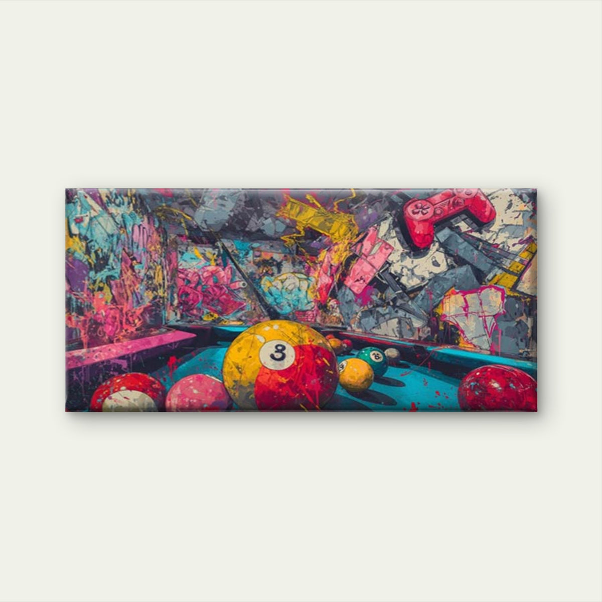 Billiards Abstract Pool Wall Art Canvas Office Home Room Framed 120x60cm