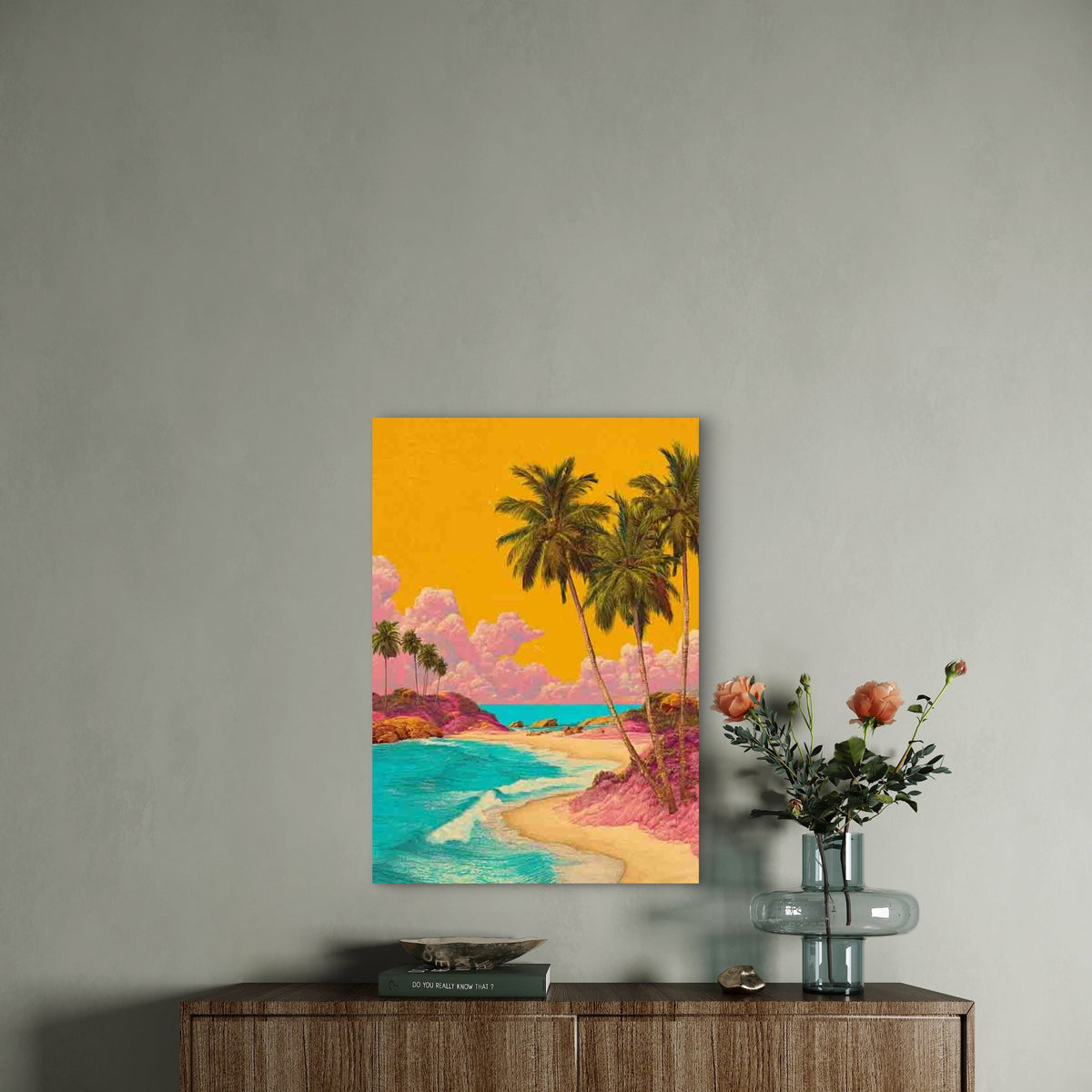 Tropical Paradise Beach Metal Print Ready to Hang