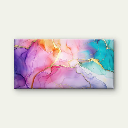 Pastel Waves With Gold Wall Art Canvas Office Home Room Framed 120x60cm