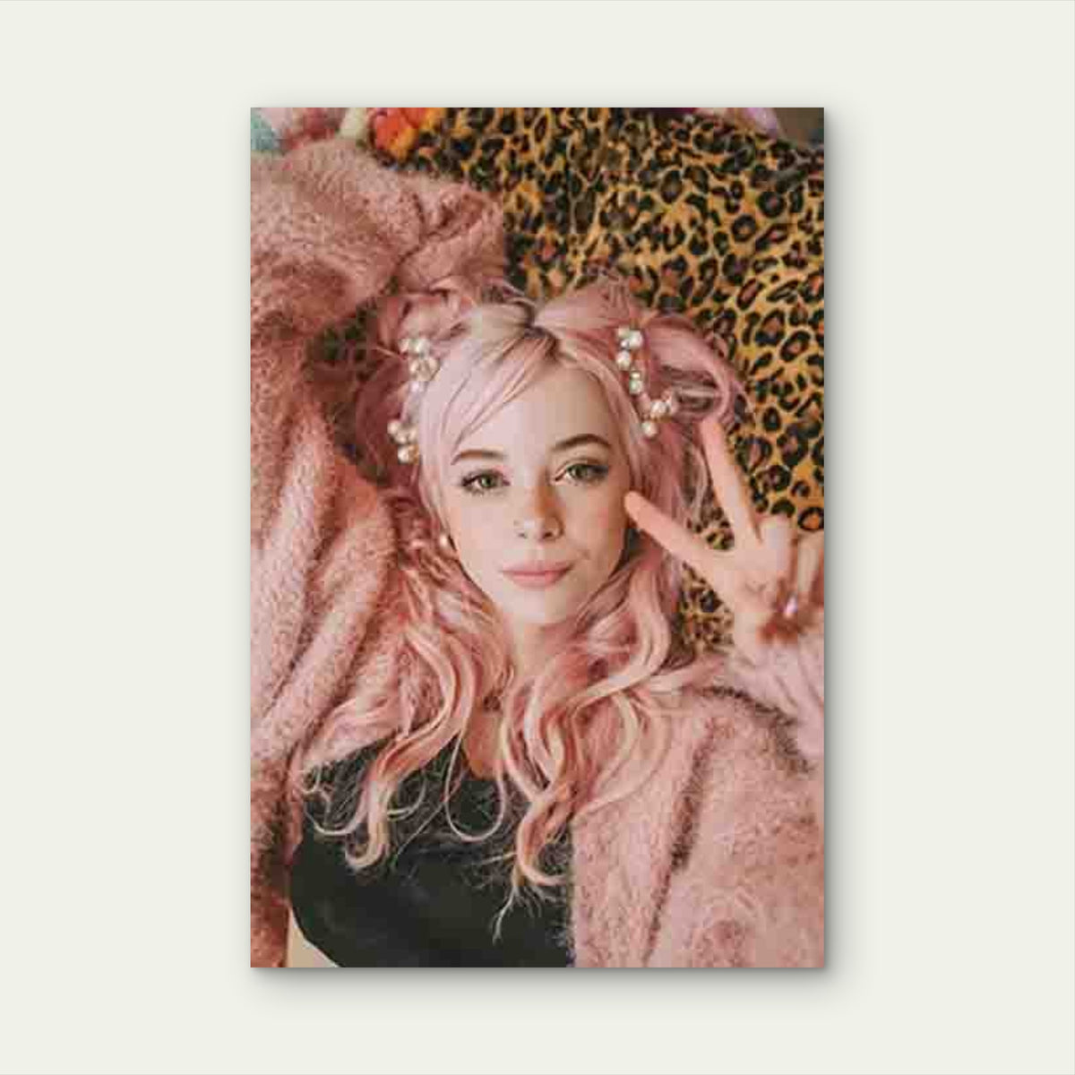Cozy Vibes And Peace Signs 60x90cm Metal Print Ready to Hang