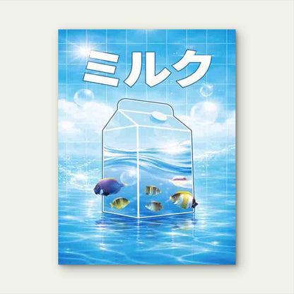 Aquatic Milk 60x90cm Metal Print Ready to Hang