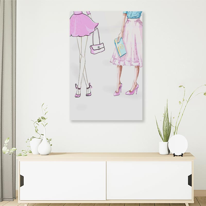 Modern Pink Ladies 3D Design Acrylic Glass Print Tempered Glass Wall Art 100% Made in Australia Ready to Hang