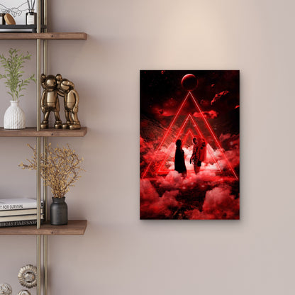 A Surreal Voyage Into The Geometric Void Metal Print Ready to Hang