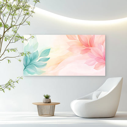 Pastel Botanical Harmony Wall Art Canvas Office Home Room Framed 120x60cm