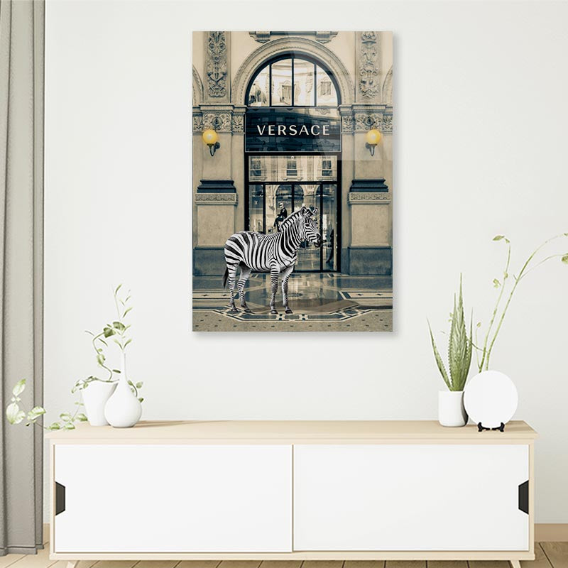 Fashion Store, Zebra 3D Design Acrylic Glass Print Tempered Glass Wall Art 100% Made in Australia Ready to Hang